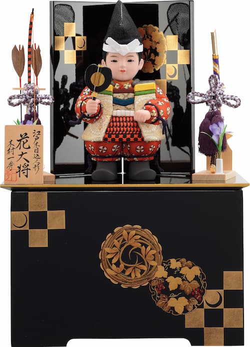一秀 五月人形 (花大将・陣羽織・収納) 木目込み