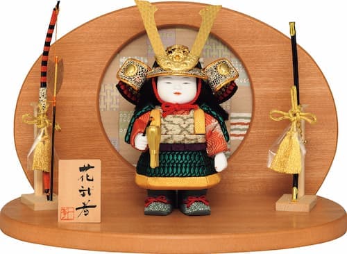 武者飾台　35号　飾り台　台　五月人形 兜飾り【純金箔押・竹雀之兜】檜御飾台｜おしゃれ｜和モダン