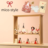 雛人形 木目込み 五人飾りココ 白無垢スタイル 七宝柄台屏風セット ティピシリーズ 横幅45cm