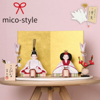 雛人形 ココ 木目込み 親王飾り 白無垢 金屏風 ティピシリーズ 横幅40cm