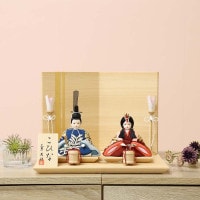 雛人形 ウララ 木目込み 親王飾り 二曲屏風 ティピシリーズ 横幅30cm