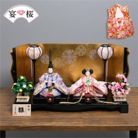 雛人形 宴桜 芥子親王 華紋様金屏風 横幅55cm