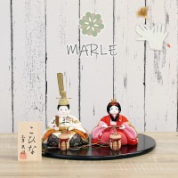 雛人形 木目込み マール 親王飾り 木製黒塗り ティピシリーズ 横幅27cm