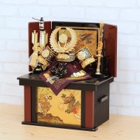 五月人形 コンパクト 兜飾り 工房天祥×箕浦周蔵作 10号兜収納飾り 徳川家康 上杉謙信 横幅41cm