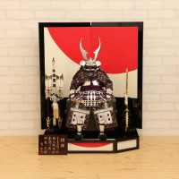 五月人形 鎧 大越忠保作 7号鎧飾り 日の丸屏風飾り 横幅60cm