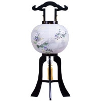 盆提灯 黒檀調 京華 絹二重 10号H 33x82cm 極厚18mm ワンタッチ仕様 7営業日以内に発送 1/15より順次発送