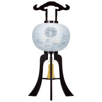 盆提灯 黒檀調 白梗 絹二重 11号W 36x86cm 極厚18mm ワンタッチ仕様 7営業日以内に発送 1/15より順次発送