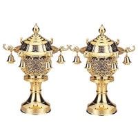 盆提灯 極楽灯丸8号 ゴールド 対入 27cm 7営業日以内に発送 1/15より順次発送