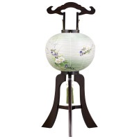 盆提灯 銘木黒檀 香芝 絹二重 12号W 36x92cm 極厚24mm ワンタッチ仕様 7営業日以内に発送 1/15より順次発送