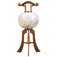 盆提灯 銘木栃 由良 絹二重 12号W 36x92cm 極厚18mm 無垢材 ワンタッチ仕様 7営業日以内に発送 1/15より順次発送