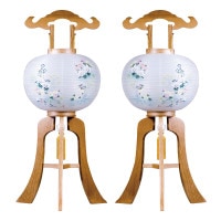 盆提灯 ナチュラル 彩花対柄 絹二重 12号H 36x92cm 極厚18mm 7営業日以内に発送 1/15より順次発送