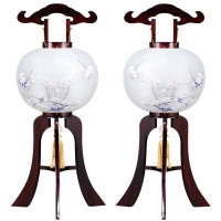 盆提灯 紫檀調 紫風対柄 絹二重 12号H 36x92cm 一対 極厚18mm 7営業日以内に発送 1/15より順次発送