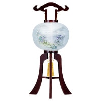 盆提灯 紫檀調 風花 絹二重 11号W 36x86cm 極厚18mm ワンタッチ仕様 7営業日以内に発送 1/15より順次発送