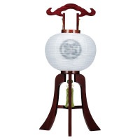 盆提灯 匠塗 けやき 白二重 13号W 39x97cm 極厚24mm 織部焼風鎮付 ワンタッチ仕様 7営業日以内に発送 1/15より順次発送