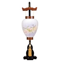 盆提灯 スタンドセット8号 けやき調 流舞 絹二重 83cm 御所提灯 新型S電池灯付 7営業日以内に発送 1/15より順次発送