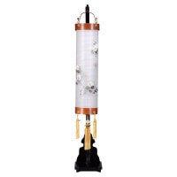 盆提灯 コードレス スタンドセット住吉6番 けやき 平泉 絹二重 130cm 新型S電池灯付 7営業日以内に発送 1/15より順次発送