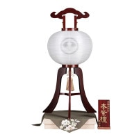盆提灯 家紋用本銘木行灯 本銘木 紫檀 13号 40W 絹二重 無地 紫檀 特製桐箱 特製袱紗付 ●7営業日で発送／家紋・名入の場合+10日間 1/15より順次発送