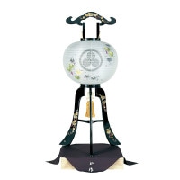 盆提灯 家紋用行灯 本蒔絵 つた高盛蒔絵 30号 40W 絹 紋二重 書き絵 つた 天然木 桐箱 ふくさ付 ●7営業日で発送／家紋・名入の場合+10日間 1/15より順次発送