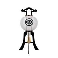 盆提灯 家紋用行灯 亀印 11号 黒檀 25W 絹張 無地 黒檀突板材 ●7営業日で発送／家紋・名入の場合+10日間 1/15より順次発送