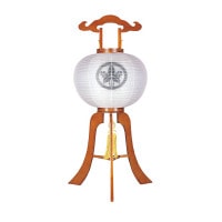 盆提灯 家紋用行灯 福印 12号 ケヤキ 40W 絹二重 無地 天然木 ●7営業日で発送／家紋・名入の場合+10日間 1/15より順次発送