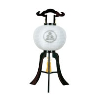 盆提灯 家紋用行灯 福印 12号 黒檀 40W 絹二重 無地 黒檀突板材 ●7営業日で発送／家紋・名入の場合+10日間 1/15より順次発送