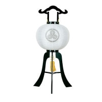 盆提灯 家紋用行灯 福印 12号 本塗 40W 絹二重 無地 天然木 ●7営業日で発送／家紋・名入の場合+10日間 1/15より順次発送