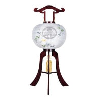 盆提灯 家紋用行灯 飛印 13号 本桜 13号 40W 絹 紋二重 書き絵 つた 天然木 ●7営業日で発送／家紋・名入の場合+10日間 1/15より順次発送