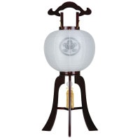 盆提灯 家紋用行灯 亀印 11号 華桜 40W 絹二重 無地 天然木 ●7営業日で発送／家紋・名入の場合+10日間 1/15より順次発送