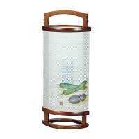 盆提灯 置き提灯 涼行灯 有楽夏景色 25W 紙張 レース 夏野菜 朝顔 天然木 完成筒 青 花 ●7営業日で発送／家紋・名入の場合+10日間 1/15より順次発送