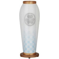 盆提灯 家紋用行灯 はごろも 2号 ケヤキ調 25W 絹 紋二重 水色市松 木製 完成筒 透明 水玉 ●7営業日で発送／家紋・名入の場合+10日間 1/15より順次発送