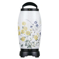 盆提灯 置き提灯 回転行灯 せいらん 2号 25W 紙張 レース 菊桔梗 プラスチック 完成筒 透明 水玉 ●7営業日で発送／家紋・名入の場合+10日間 1/15より順次発送
