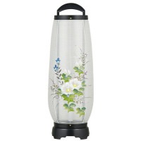 盆提灯 置き提灯 回転行灯 あけぼの 4号 25W 絹張 レース 芙蓉 プラスチック 完成筒 透明 水玉 ●7営業日で発送／家紋・名入の場合+10日間 1/15より順次発送