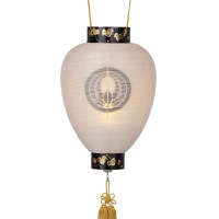 盆提灯 コードレス 家紋用提灯 家紋用御所提灯 二重無地 つた高盛蒔絵 御所 LED 絹二重 無地 天然木 桐箱付 ●7営業日で発送／家紋・名入の場合+10日間 1/15より順次発送