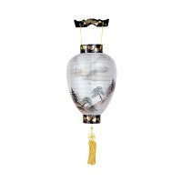 盆提灯 吊り提灯 コードレス 御所提灯 本蒔絵 つた高盛蒔絵 御所 LED 絹二重絵 書き絵 山水 天然木 10営業日以内に発送 1/15より順次発送