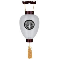 盆提灯 家紋用御所提灯 銘木 桜 LED 絹張 無地 桜突板材 ●7営業日で発送／家紋・名入の場合+10日間 1/15より順次発送