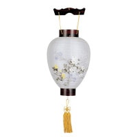 盆提灯 吊り提灯 御所提灯 銘木御所 黒壇 LED 絹二重絵 書き絵 美濃菊 黒壇突版材 ●7営業日で発送／家紋・名入の場合+10日間 1/15より順次発送