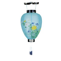 盆提灯 吊り提灯 御所提灯 梅印 黒 紙張 大輪菊 紙製 箱入 ●7営業日で発送／家紋・名入の場合+10日間 1/15より順次発送