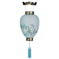 盆提灯 吊り提灯 御所提灯 木製御所 桜印 蒔絵 LED 紙張 小菊萩 天然木 ●7営業日で発送／家紋・名入の場合+10日間 1/15より順次発送