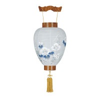 盆提灯 吊り提灯 御所提灯 木目 笠山 紙張 芙蓉 プラスチック ●7営業日で発送／家紋・名入の場合+10日間 1/15より順次発送