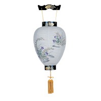 盆提灯 吊り提灯 御所提灯 大原 紙張 桔梗萩 プラスチック ●7営業日で発送／家紋・名入の場合+10日間 1/15より順次発送