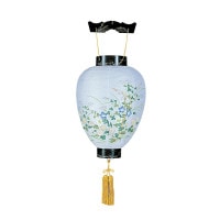 盆提灯 吊り提灯 御所提灯 石寺 紙張 桔梗菊に竹 プラスチック ●7営業日で発送／家紋・名入の場合+10日間 1/15より順次発送
