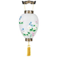 盆提灯 吊り提灯 御所提灯 ゆかり 紙張 芙蓉に桔梗撫子 プラスチック ●7営業日で発送／家紋・名入の場合+10日間 1/15より順次発送