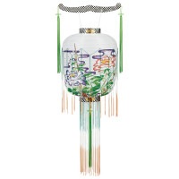 盆提灯 吊り提灯 変形提灯 スダレ提灯 牡丹スダレ 紙張 牡丹 紙製 ●7営業日で発送／家紋・名入の場合+10日間 1/15より順次発送