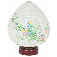 盆提灯 置き提灯 ミニサイズ 結花 1号 小花ちらし LED 紙張 天然木 ●7営業日で発送／家紋・名入の場合+10日間 1/15より順次発送