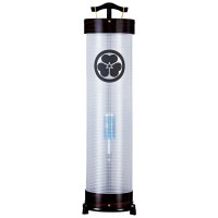 盆提灯 家紋用行灯 立花 8号 黒壇 25W 絹張 無地 黒壇突板材 木製 完成筒 青 水玉 ●7営業日で発送／家紋・名入の場合+10日間 1/15より順次発送