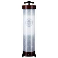 盆提灯 家紋用行灯 立花 8号 黒壇 40W 絹 紋二重 松葉ボカシ 黒壇突板材 木製 完成筒 青 水玉 ●7営業日で発送／家紋・名入の場合+10日間 1/15より順次発送