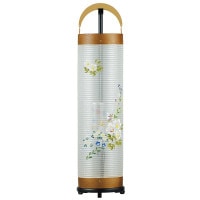 盆提灯 置き提灯 新型行灯 立花 6号 ケヤキ調 25W 絹張 書き絵 芙蓉 完成筒 透明 水玉 10営業日以内に発送 1/15より順次発送