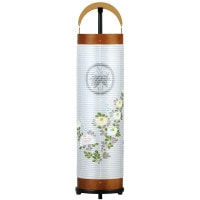 盆提灯 家紋用行灯 立花 6号 ケヤキ調 40W 絹 紋二重 書き絵 菊 木製 金属 完成筒 透明 水玉 10営業日以内に発送 1/15より順次発送