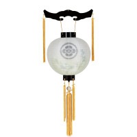 盆提灯 家紋用御殿丸 特撰 黒 特三丸 40W 絹 紋二重 桔梗 天然木 ●7営業日で発送／家紋・名入の場合+10日間 1/15より順次発送