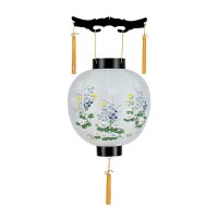 盆提灯 吊り提灯 御殿丸 別一丸 黒 紙張 芙蓉プラスチック ●7営業日で発送／家紋・名入の場合+10日間 1/15より順次発送